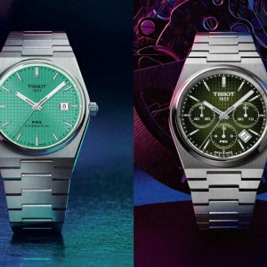 天梭表PRX Automatic ChronographGreen渐变绿色腕表，公价一万五