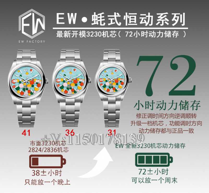 EW劳力士蚝式恒动系列m124300多彩质量怎么样？-第1张图片