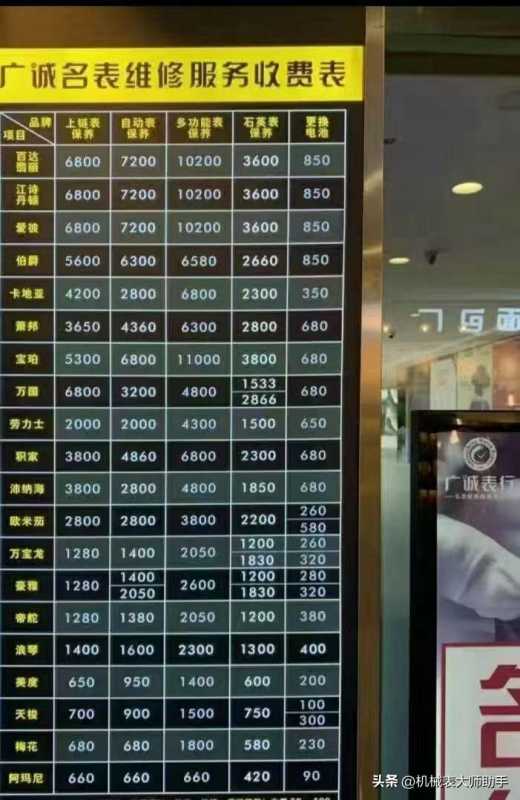 机械手表维修多少钱？（附各大瑞士手表品牌维修价目表查询）-第2张图片