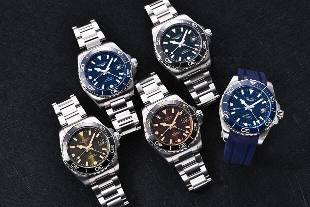 浪琴康卡斯值得买吗？浪琴康卡斯潜水系列GMT腕表最美绿盘-第4张图片