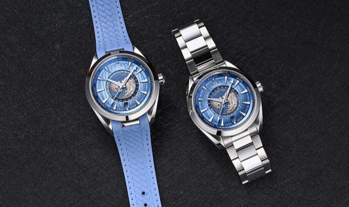 欧米茄海马Summer Blue款世界时腕表，完美演绎世界时的魅力-第8张图片