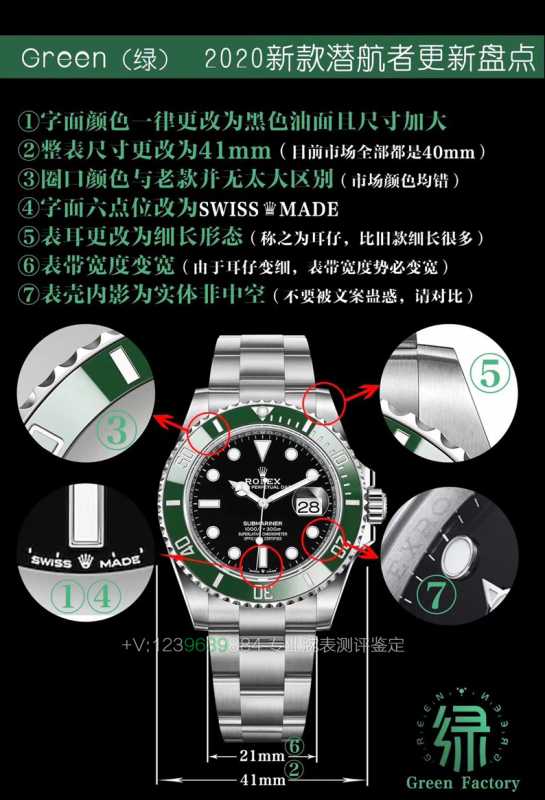 Green厂劳力士绿水鬼新款41mm，真假对比测评-第2张图片