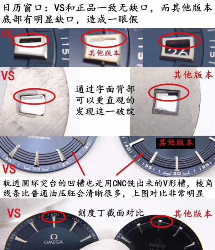 多图告诉您：VS厂欧米茄明亮之蓝对比原版有何差距？-第12张图片