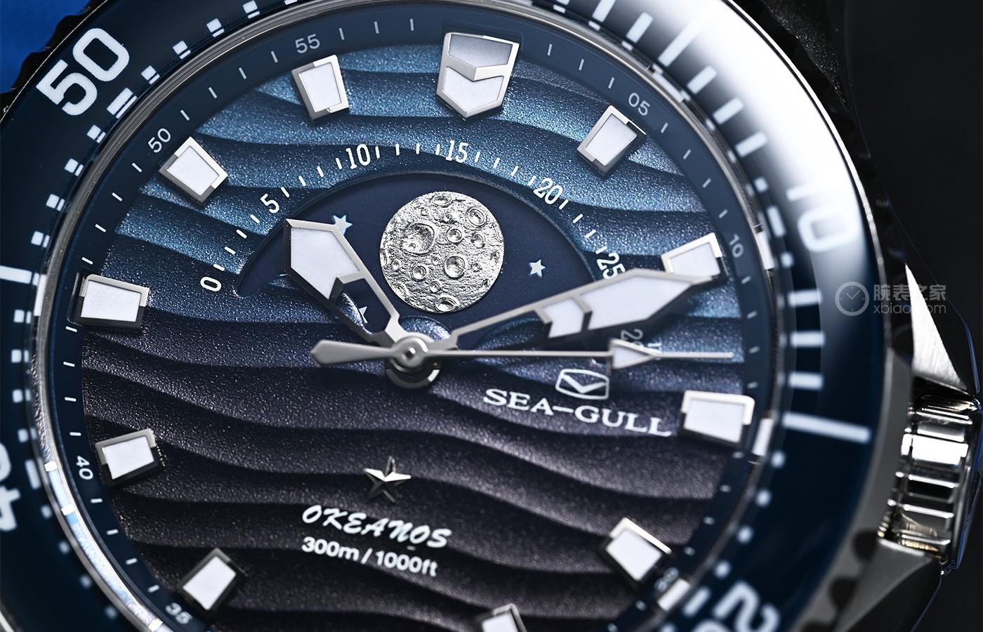 海鸥表「海上生明月」大月相潜水腕表，公价五千多-第3张图片