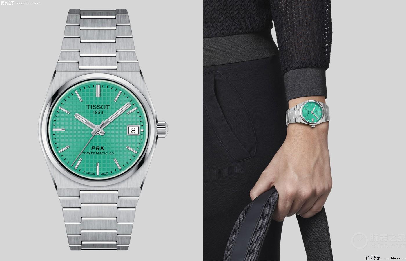 天梭表PRX Automatic ChronographGreen渐变绿色腕表，公价一万五-第2张图片