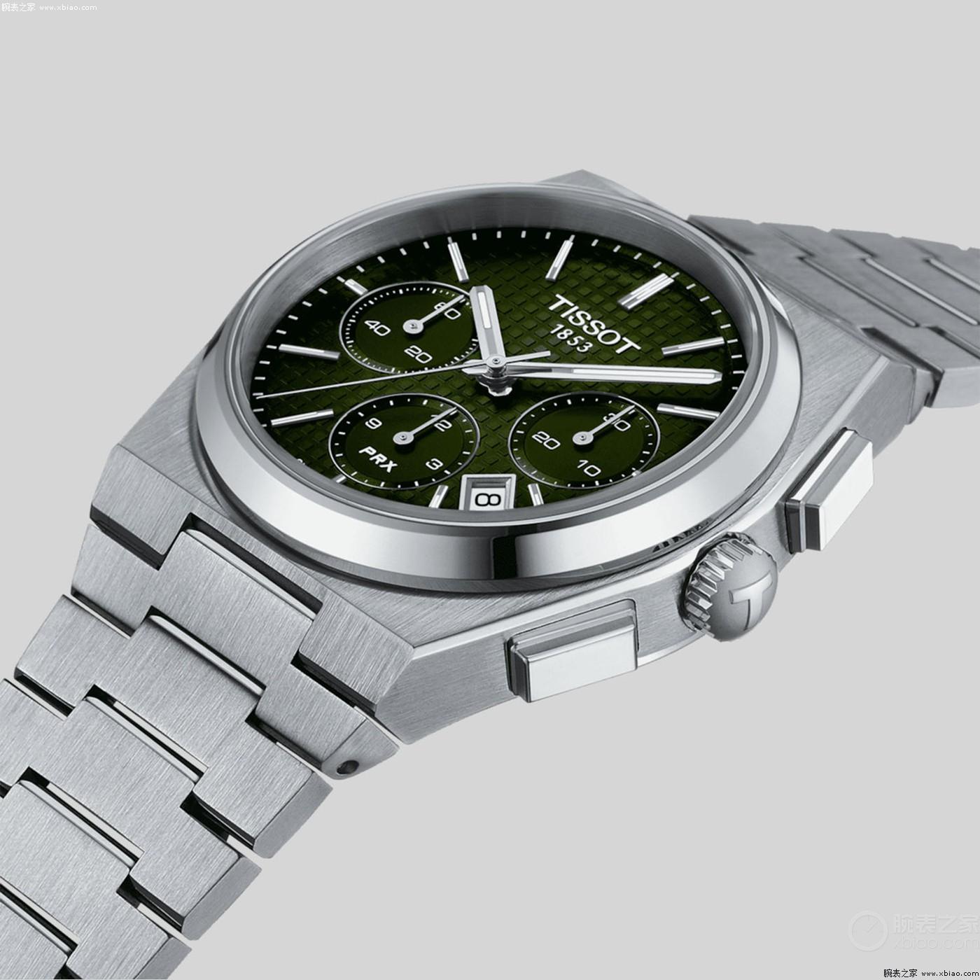 天梭表PRX Automatic ChronographGreen渐变绿色腕表，公价一万五-第5张图片