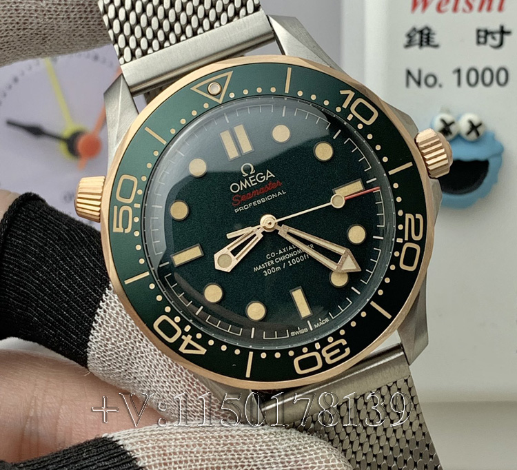 VS厂欧米茄海马300青铜金钛壳版做工细节（开箱验货对比）-第3张图片