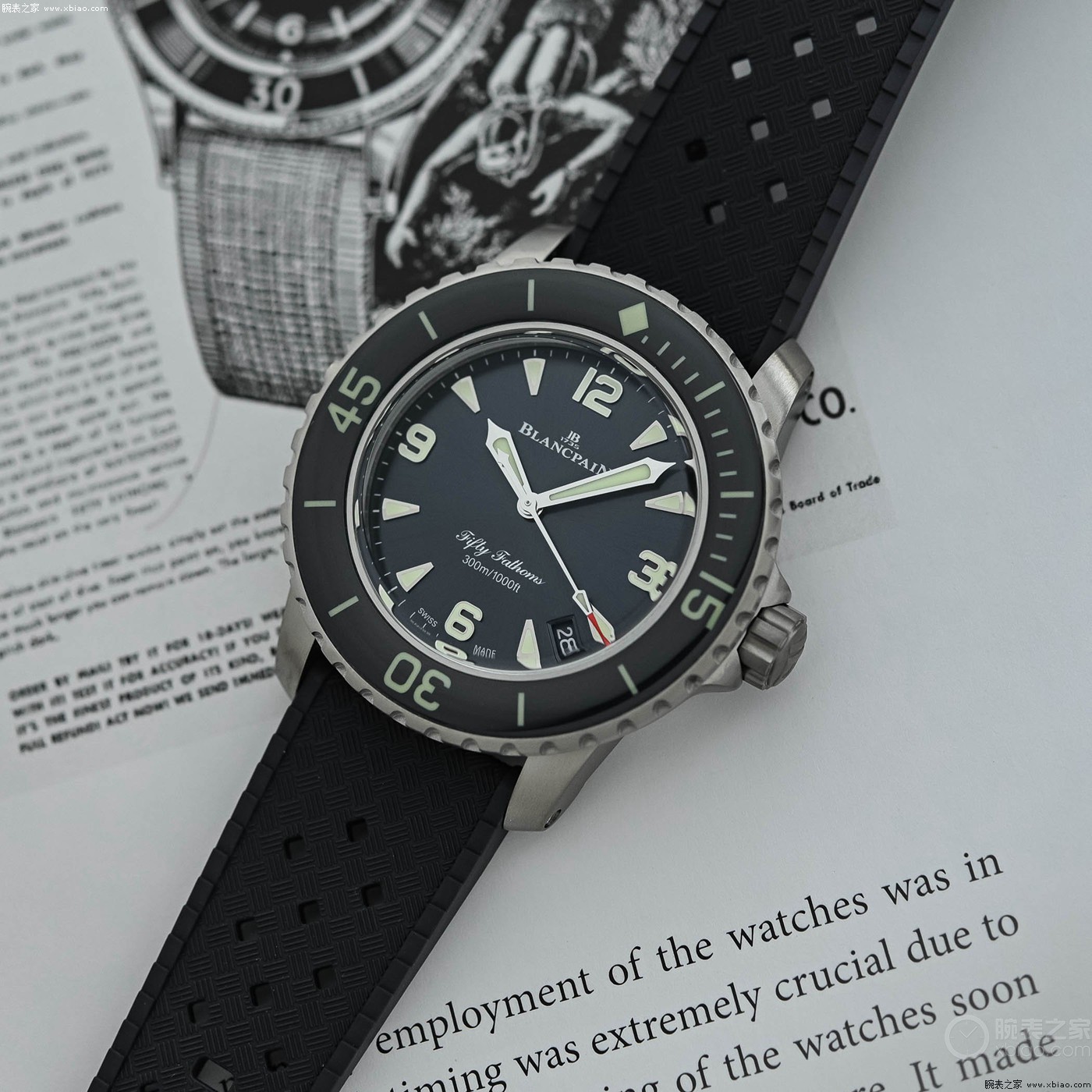 宝珀Blancpain 38毫米五十噚腕表：小尺寸的霸气深潜-第2张图片