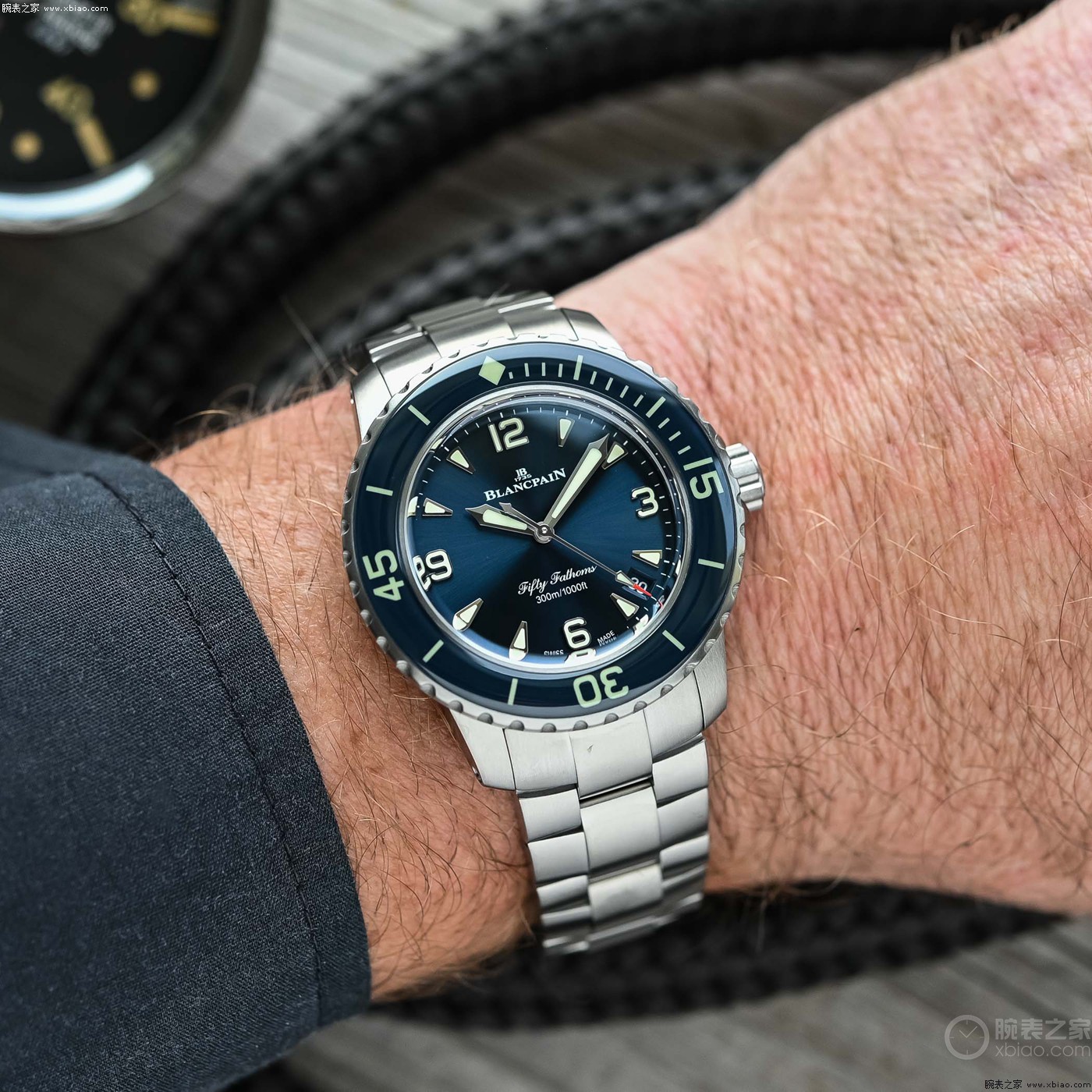 宝珀Blancpain 38毫米五十噚腕表：小尺寸的霸气深潜-第5张图片