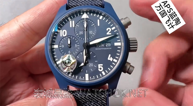 APS厂万国飞计蓝陶瓷TOPGUN计时款评测：一体机芯加持-第2张图片